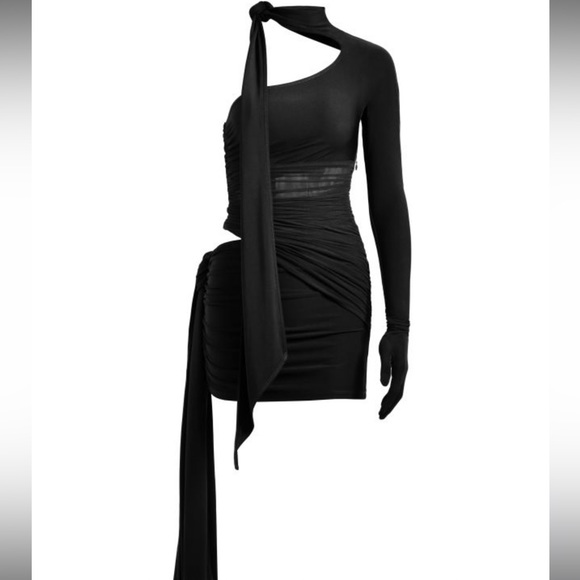 MUGLER X H&M Knot Detail 1 Shoulder Dress - Picture 4 of 7